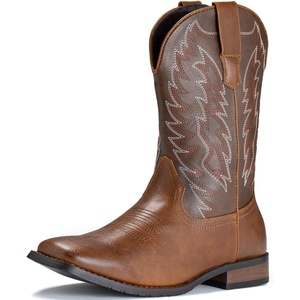 image:imageIUV Cowboy Boots For Men Wide Foot Square Toe Western Boots with Classic Embroidered Durable Slip on Boots