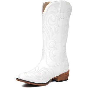 image:imageIUV Cowboy Boots For Women Mid Calf Cowgirl Boots Pointy Toe Western BootWhite