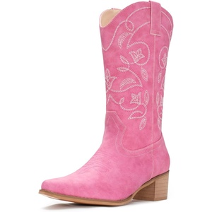 image:imageIUV Cowboy Boots For Women Pointy Toe Womens Western Boots Cowgirl Boots Mid Calf BootsRose