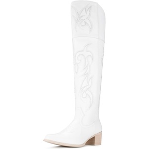 image:imageIUV Cowboy Boots For Women Thigh High Boots Over The Knee Heels Long Sexy Pointed Toe Embroidered Cowgirl Western Boots
