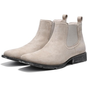 image:imageIUV Genuine Cowhide Suede Chelsea Boots For Men Western Boots Ankle Boot Casual Dress Slip OnBeige