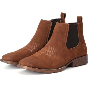 image:imageIUV Genuine Cowhide Suede Chelsea Boots For Men Western Boots Ankle Boot Casual Dress Slip OnBrown