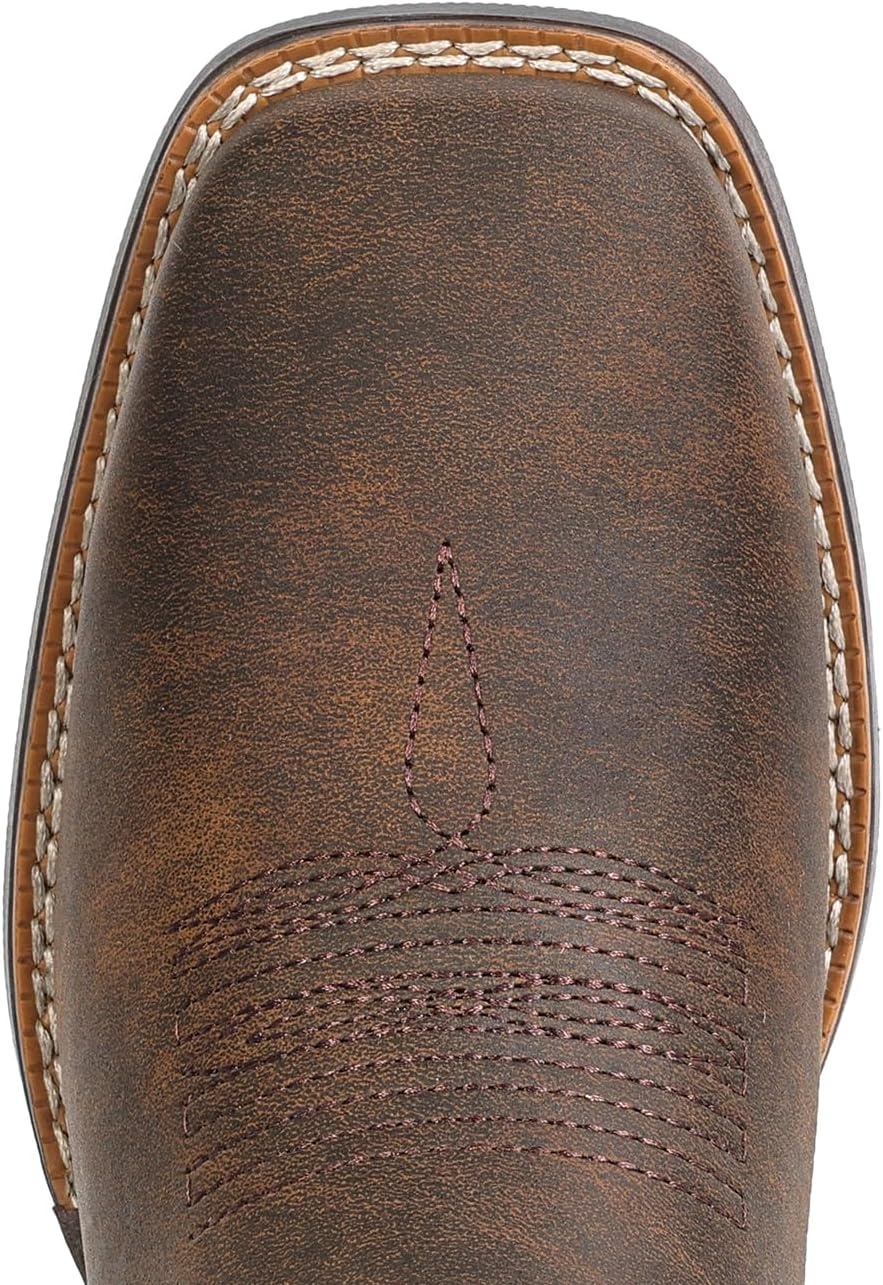 image:imageIUV Cowboy Boots for Women Square Toe Western Cowgirl Boots Mid Calf Durable Classic Fashionable Embroidered Pull On BootBrown