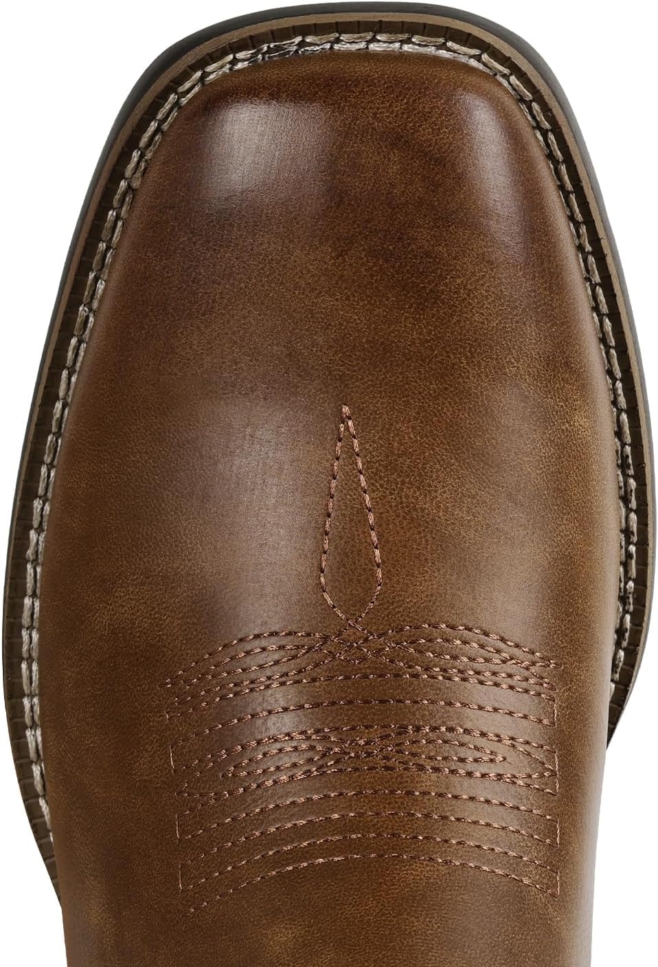 image:imageIUV Cowboy Boots For Men Square Toe Ankle Boots Western Chelsea Boot Casual Dress Slip On Men ShoesBrown