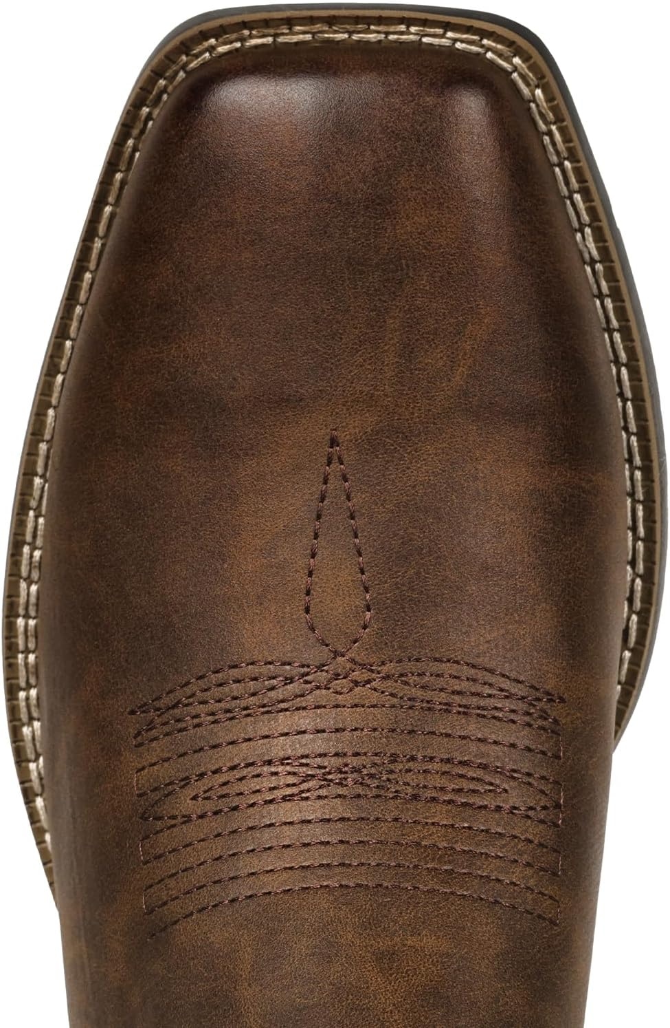 image:imageIUV Cowboy Boots For Men Square Toe Ankle Boots Western Chelsea Boot Casual Dress Slip On Men ShoesDark Brown