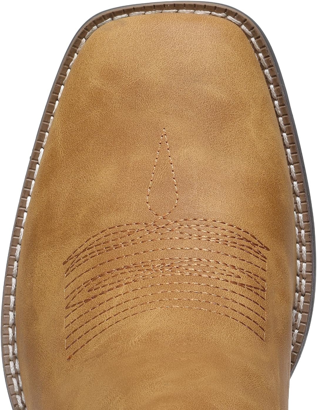 image:imageIUV Cowboy Boots For Men Square Toe Ankle Boots Western Chelsea Boot Casual Dress Slip On Men ShoesYellow