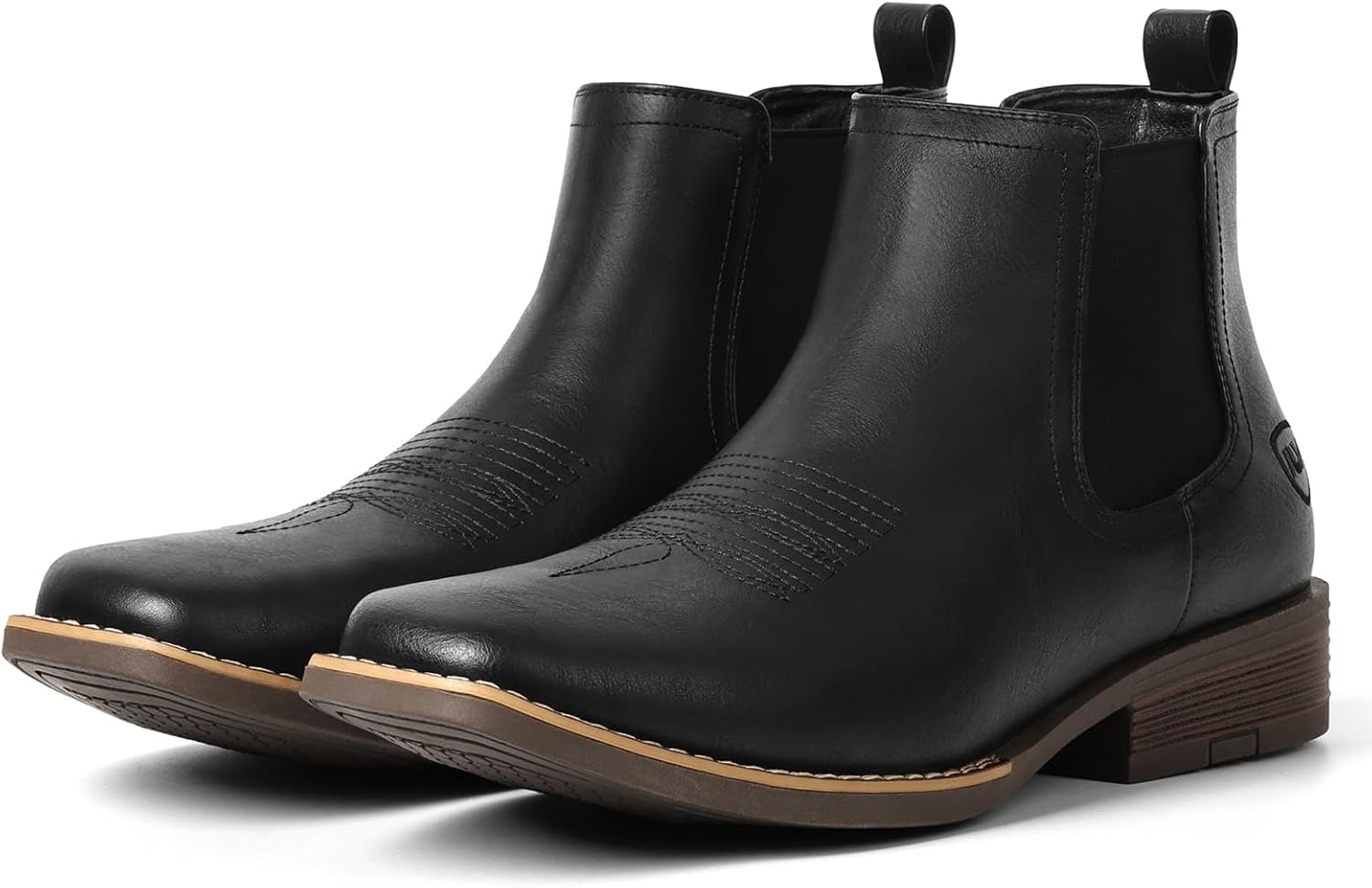 image:imageIUV Cowboy Boots For Men Square Toe Chelsea Ankle Boots Mans Casual Western BootBlack