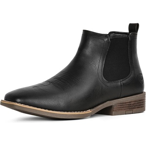 image:imageIUV Cowboy Boots For Men Square Toe Chelsea Ankle Boots Mans Casual Western BootBlack