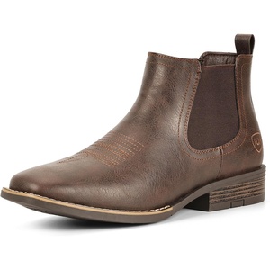 image:imageIUV Cowboy Boots For Men Square Toe Chelsea Ankle Boots Mans Casual Western BootDark Brown