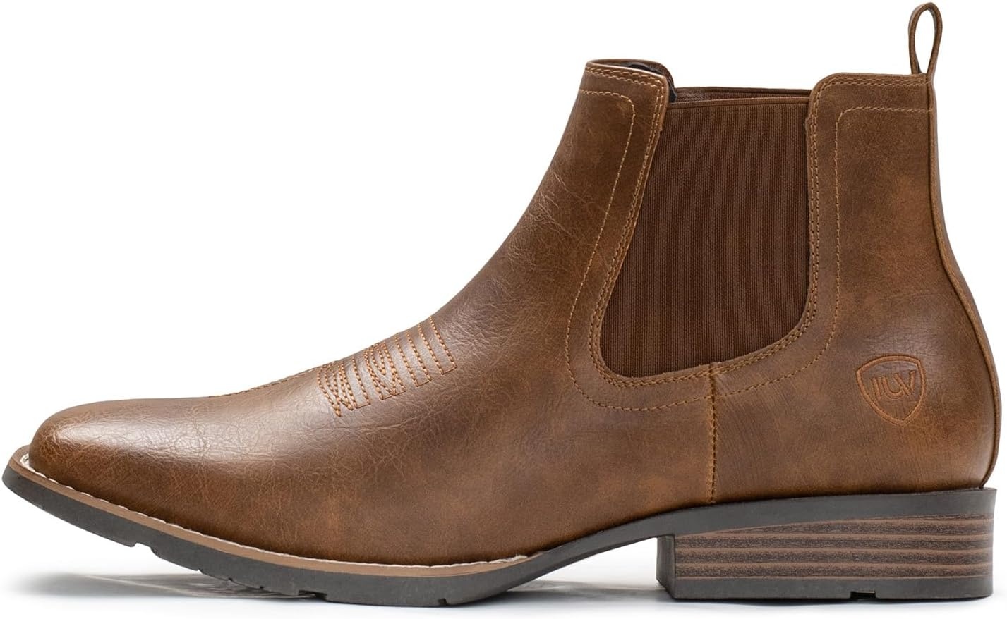 image:imageIUV Cowboy Boots For Men Ankle Boots Western Boot Casual Dress Slip On Chelsea MenBrown