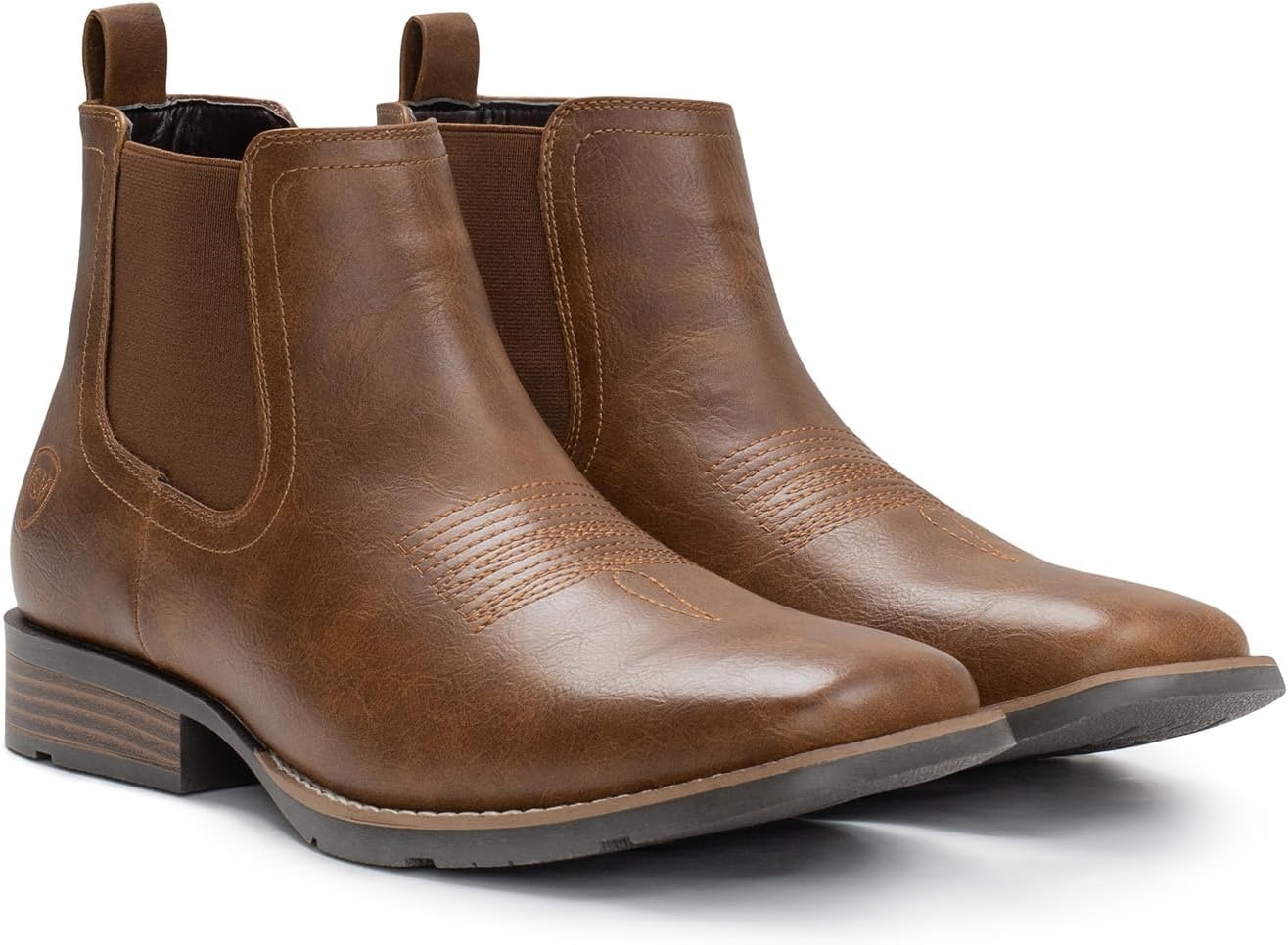 image:imageIUV Cowboy Boots For Men Ankle Boots Western Boot Casual Dress Slip On Chelsea MenBrown
