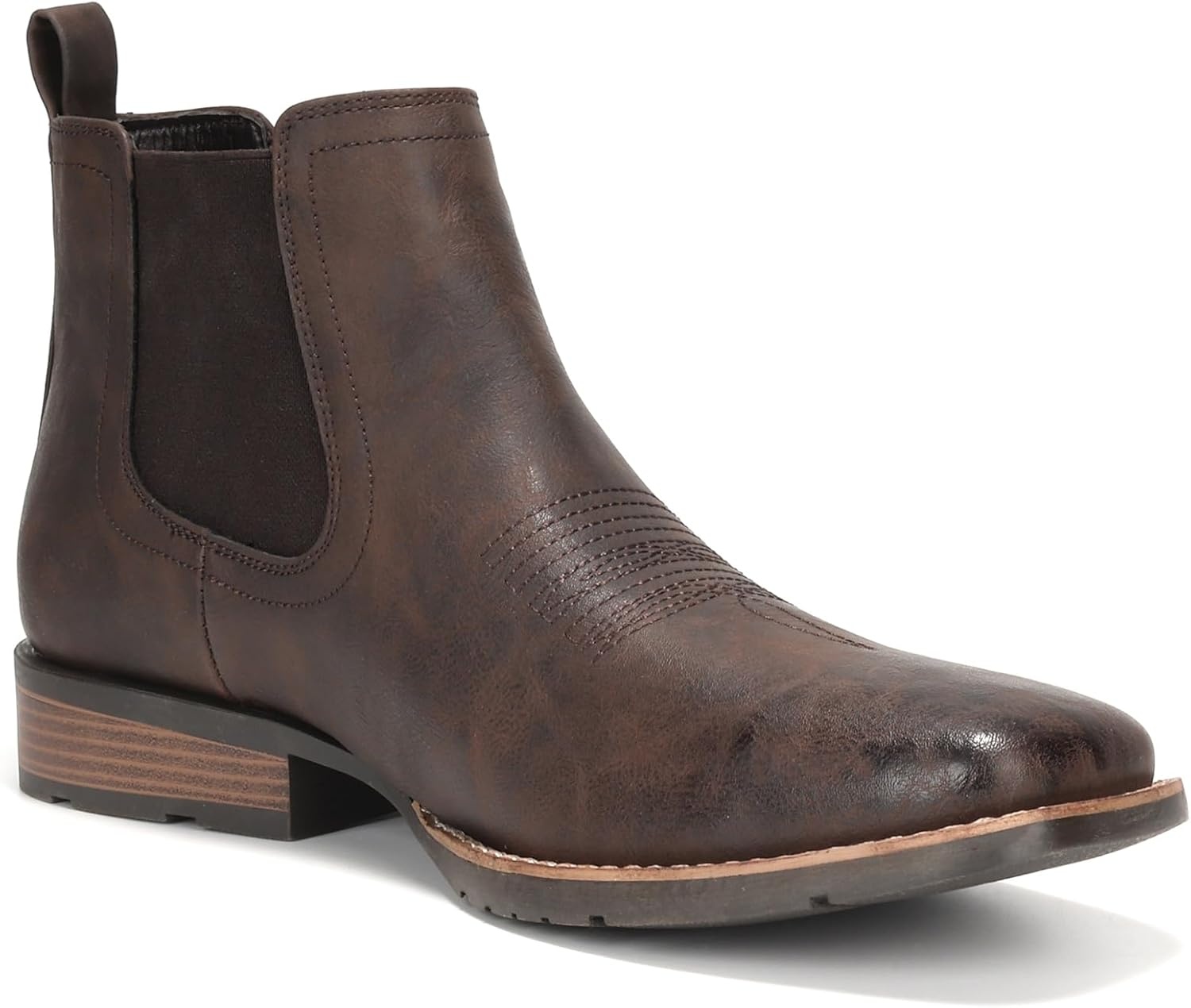 image:imageIUV Cowboy Boots For Men Ankle Boots Western Boot Casual Dress Slip On Chelsea MenKhaki