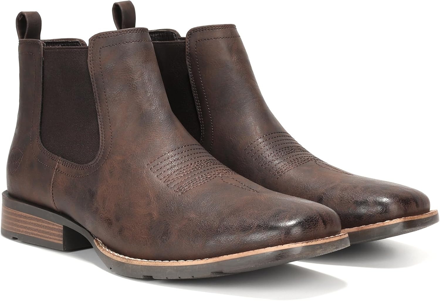 image:imageIUV Cowboy Boots For Men Ankle Boots Western Boot Casual Dress Slip On Chelsea MenKhaki