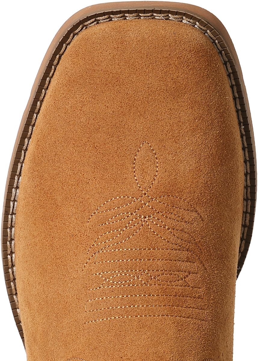 image:imageIUV Cowboy Boots For Men Suede Square Toe Western Boots Pull On Classic Embroidered BootSuede Brown