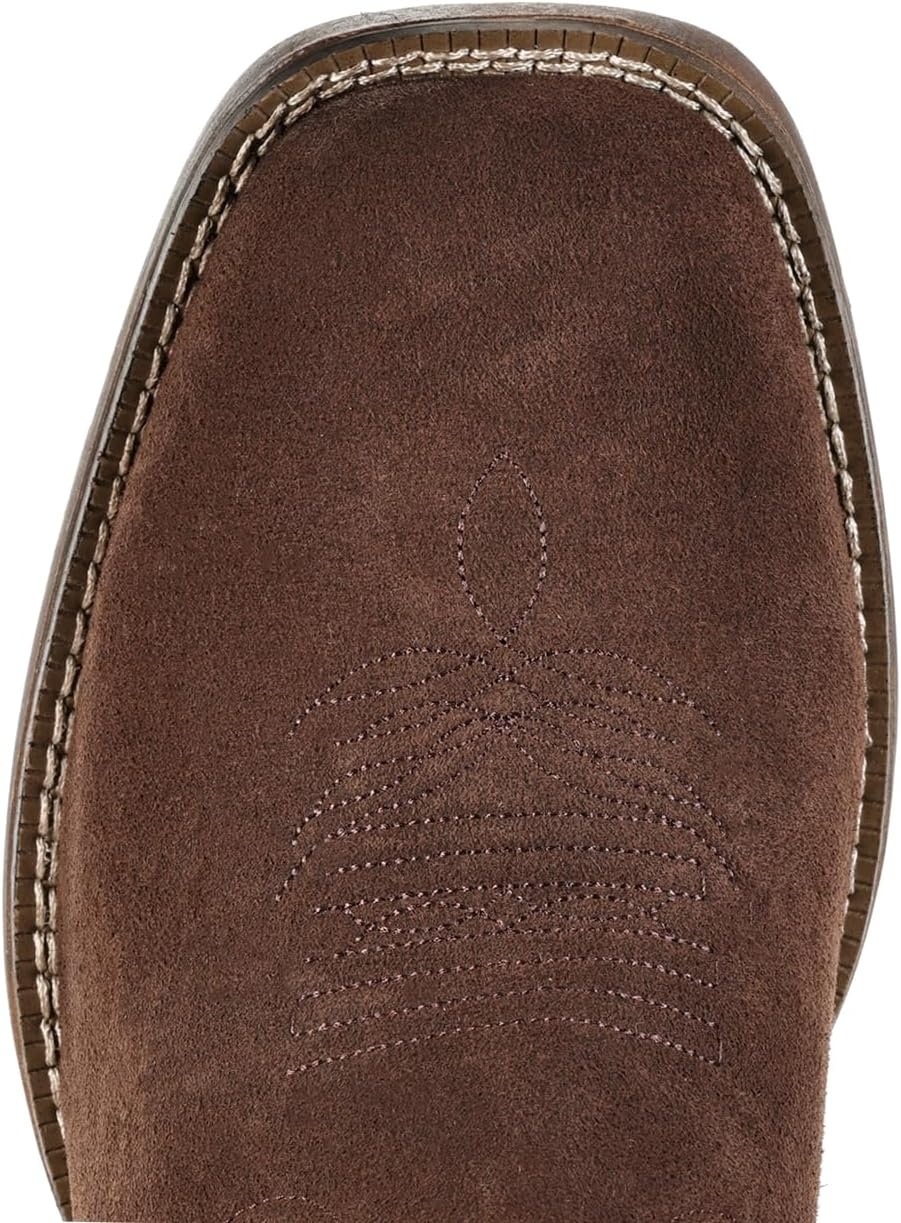 image:imageIUV Cowboy Boots For Men Suede Square Toe Western Boots Pull On Classic Embroidered BootSuede Coffee