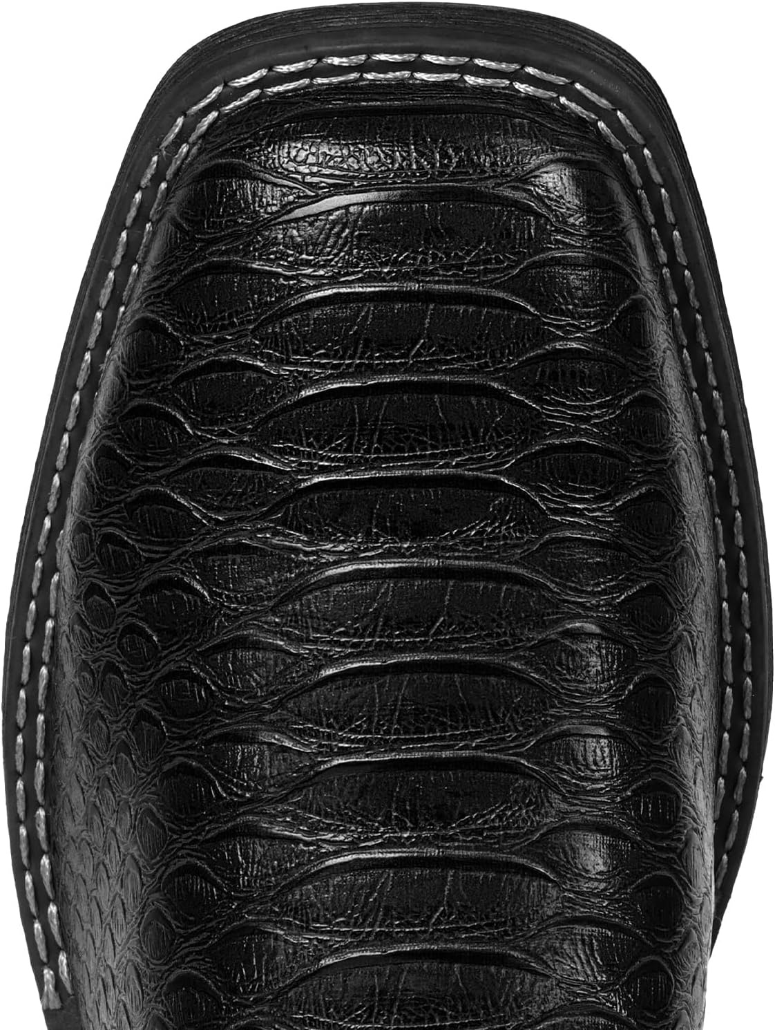 image:imageIUV Cowboy Boots for Men Faux Snake Skin Embroidered Western Boots Slip Resistant Square Toe Pull on Mid Calf Cowboy BootBlack