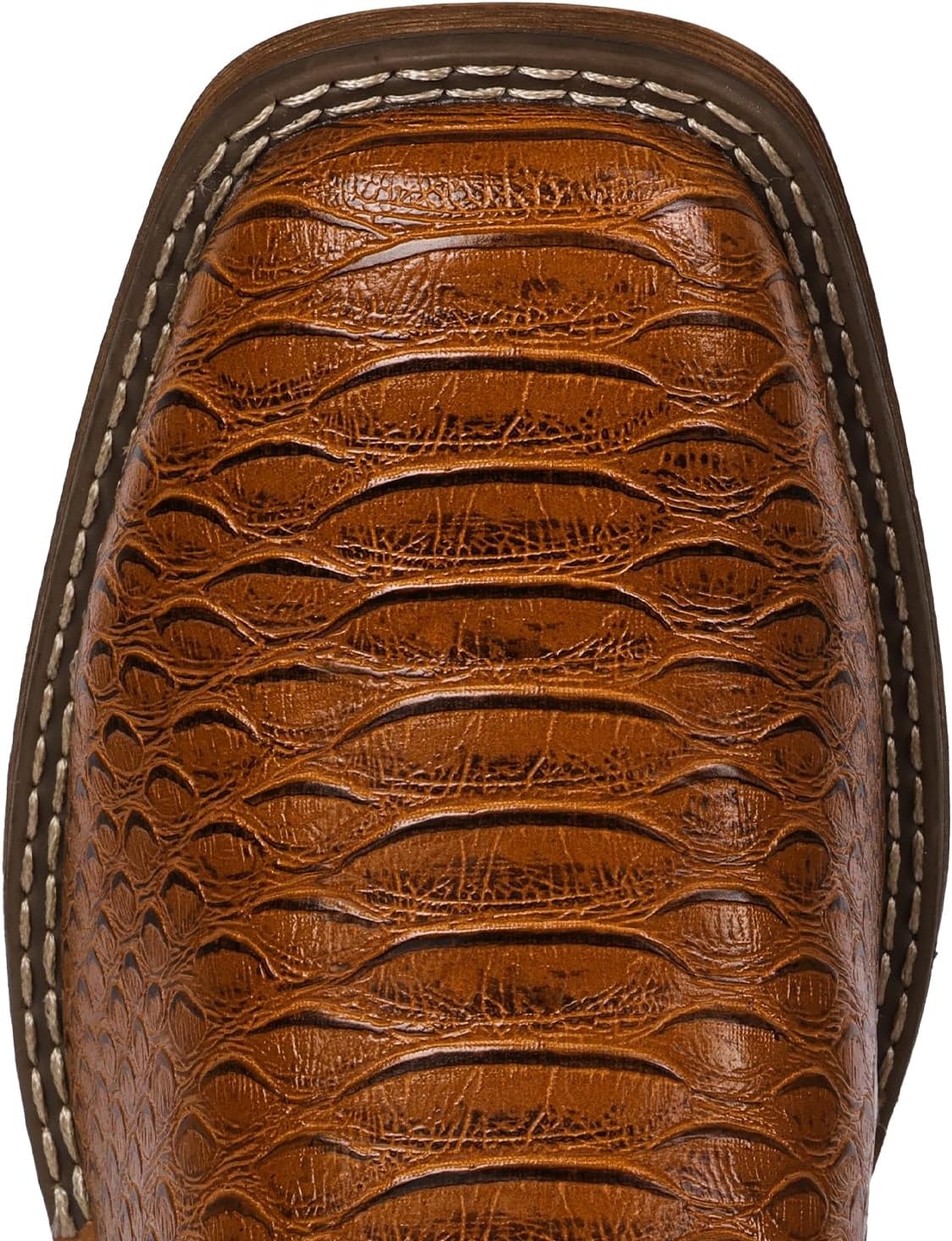 image:imageIUV Cowboy Boots for Men Faux Snake Skin Embroidered Western Boots Slip Resistant Square Toe Pull on Mid Calf Cowboy BootBrown