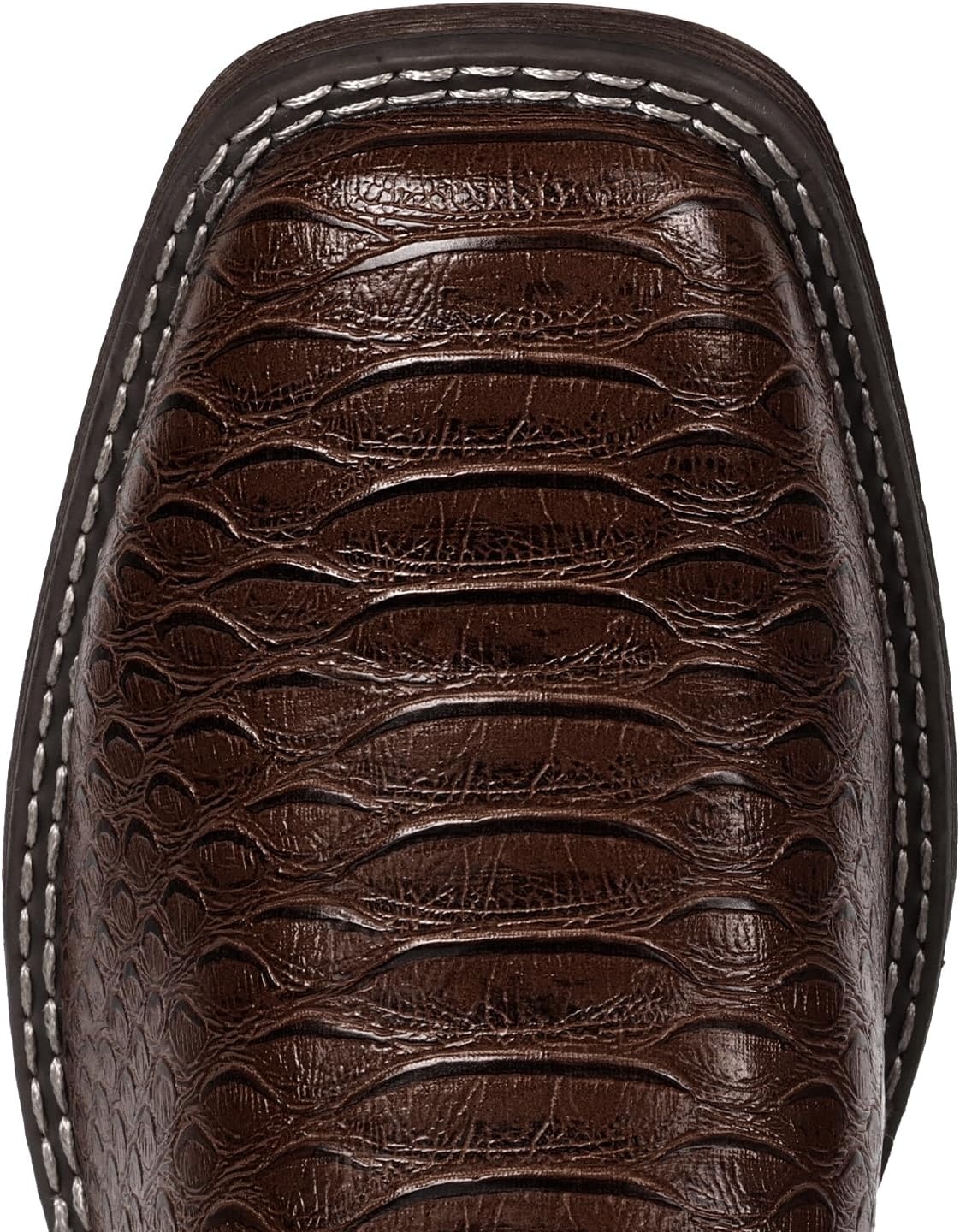 image:imageIUV Cowboy Boots for Men Faux Snake Skin Embroidered Western Boots Slip Resistant Square Toe Pull on Mid Calf Cowboy BootKhaki
