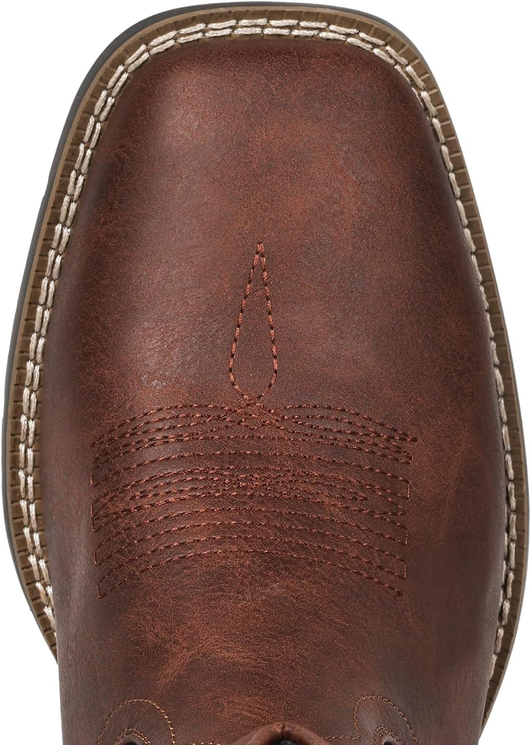 image:imageIUV Cowboy Boots for Men Square Toe PullOn Western Boots with Classic Embroidery Slip amp Oil Resistant Outsole Durable Heel for Stylish Casual and Country WearRedBrown