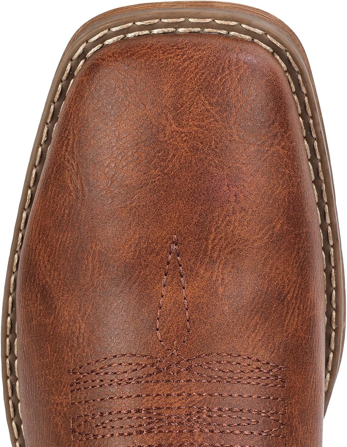 image:imageIUV Cowboy Boots for Men Square Toe Retro Western Boots with Breathable Embroidery Pull On Durable Country BootBrown