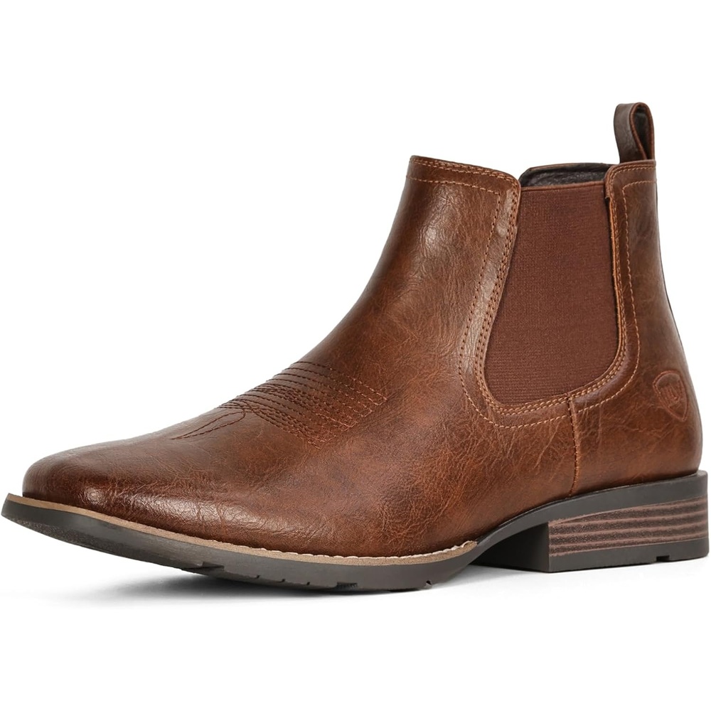image:imageIUV Cowboy Boots For Men Ankle Boots Western Boot Casual Dress Slip On Chelsea MenBrown