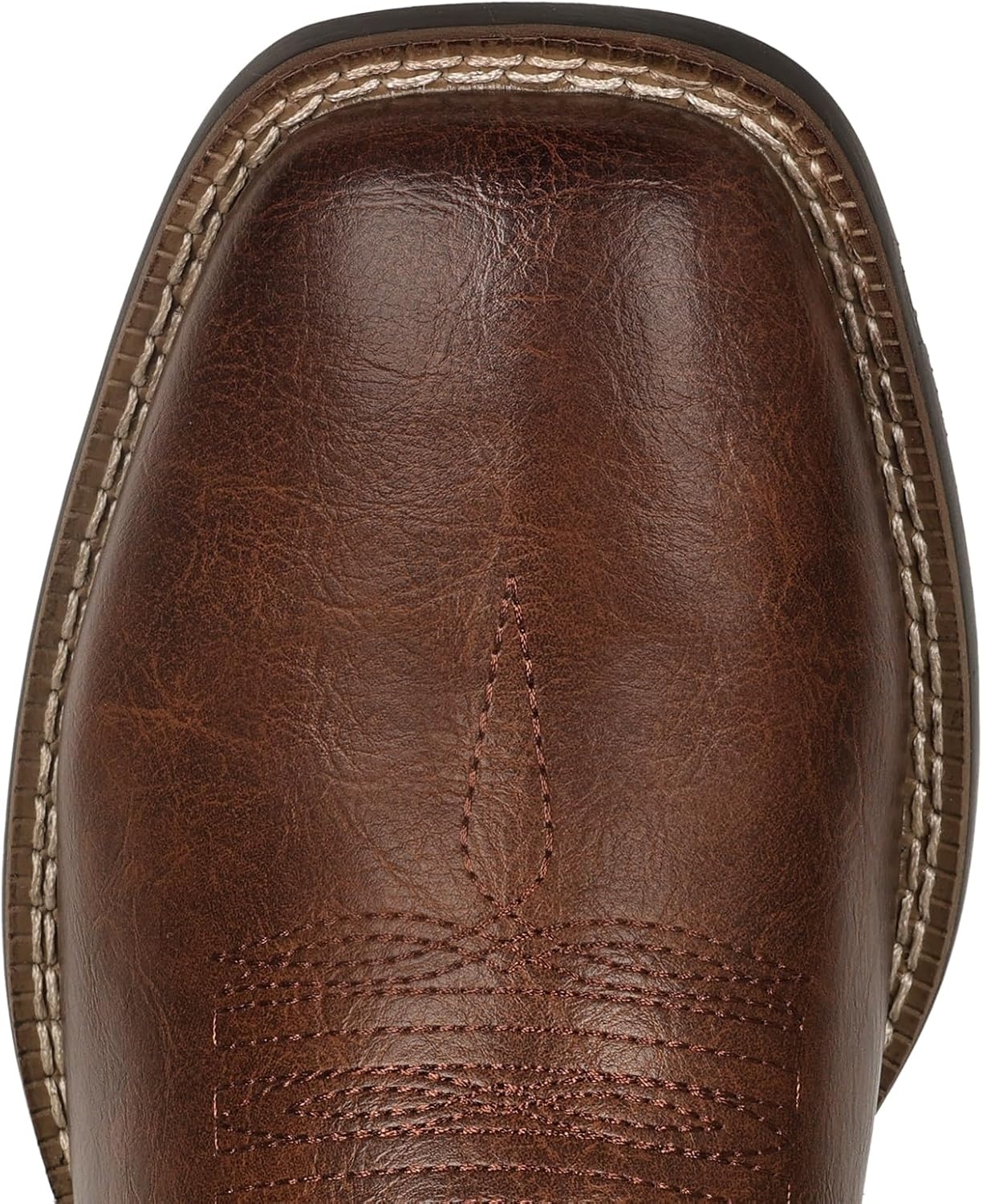 image:imageIUV Cowboy Boots for Men Square Toe Chunky Heel Western Boots with Retro Classic Embroidered Pull on Mid Calf Slip Resistant Casual ShoesDark Brown
