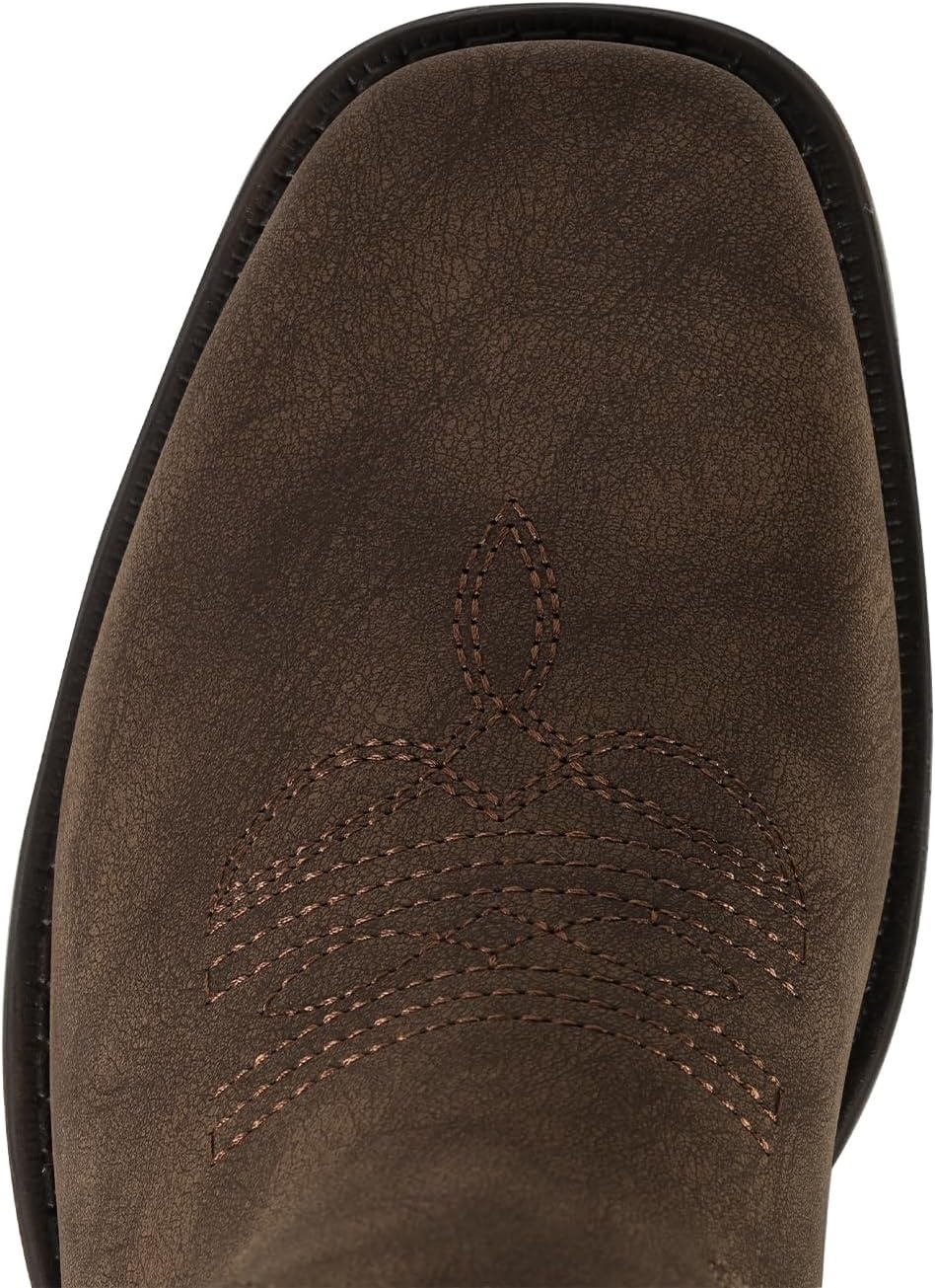 image:imageIUV Cowboy Boots for Women Square Toe Ankle Western Cowgirl Boots Classic Embroidered BootiesChocolate