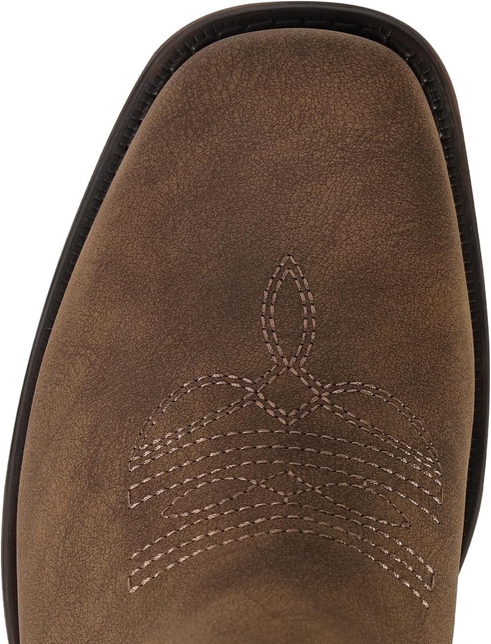 image:imageIUV Cowboy Boots for Women Square Toe Ankle Western Cowgirl Boots Classic Embroidered BootiesStone Brown