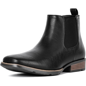 image:imageIUV Mens Chelsea Boots Square Toe Western Ankle Boots Slip On Casual Dress Cowboy BootBlack